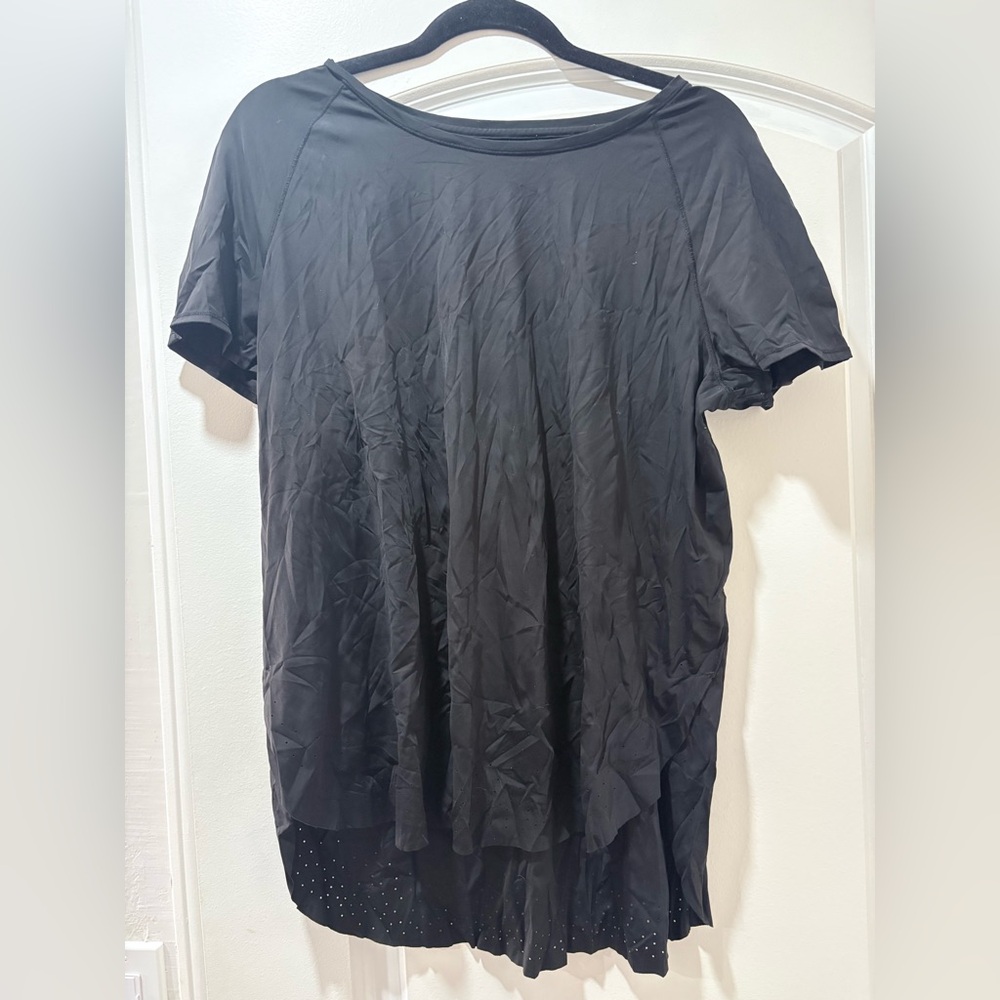Women's Athletic Black Short Sleeve Top